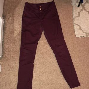 Maroon Skinny Pants
